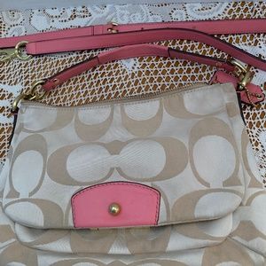 Coach Kristin Crossbody Bag, beige and pink